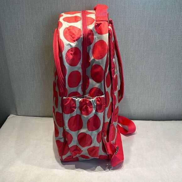 thirty-one Pink Gray Polka Dot Backpack "C" Embroidered School Dance Girls Kids - Picture 5 of 11